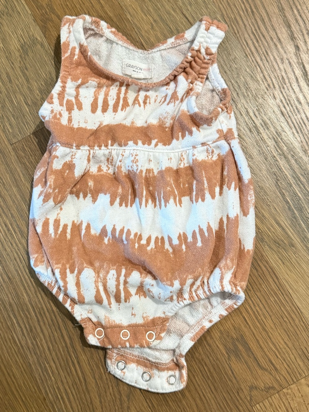 Grayson Mini Rust Tie-Dye Infant Bubble Romper